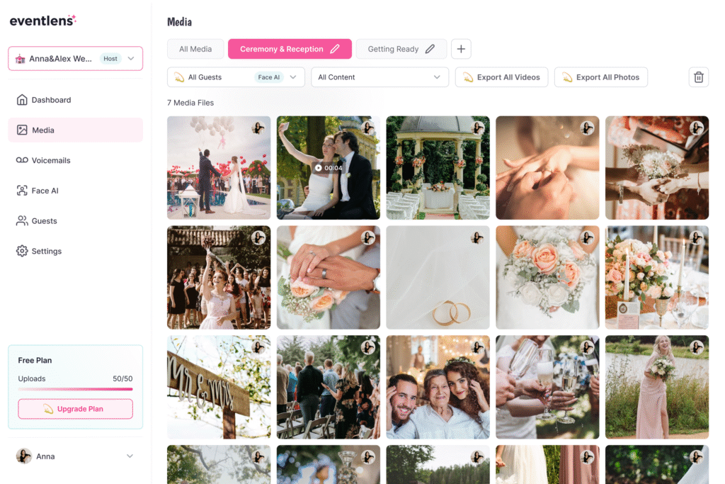 Enjoying event memories in Eventlens media albums