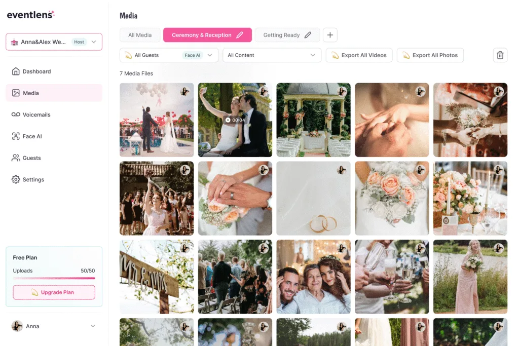 Enjoying event memories in Eventlens media albums