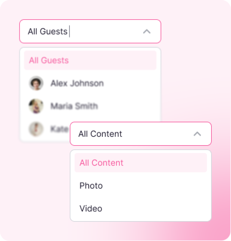 Clean, searchable Eventlens event photo gallery